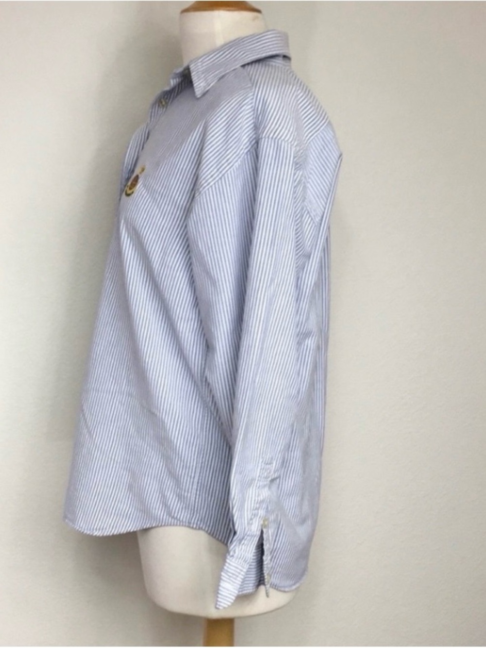 Vintage Charter Club Womens Blue White Stripe Cotton Button Shirt Size 8 Coastal - Picture 3 of 16